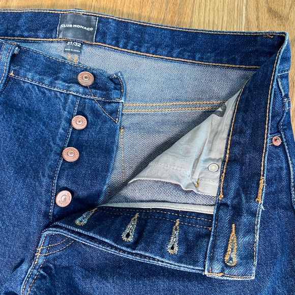 CLUB MONOCO Mens Jeans Premium Japanese Denim- 31 x 32 Indigo Blue Button Fly - Picture 6 of 13